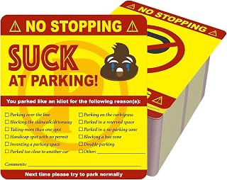 Bad Parking Cards - 100 Pcs You Suck at Parking Cards 4.72"x5.31" Funny Parking Violation Tickets for Bad Driver Learn to Park