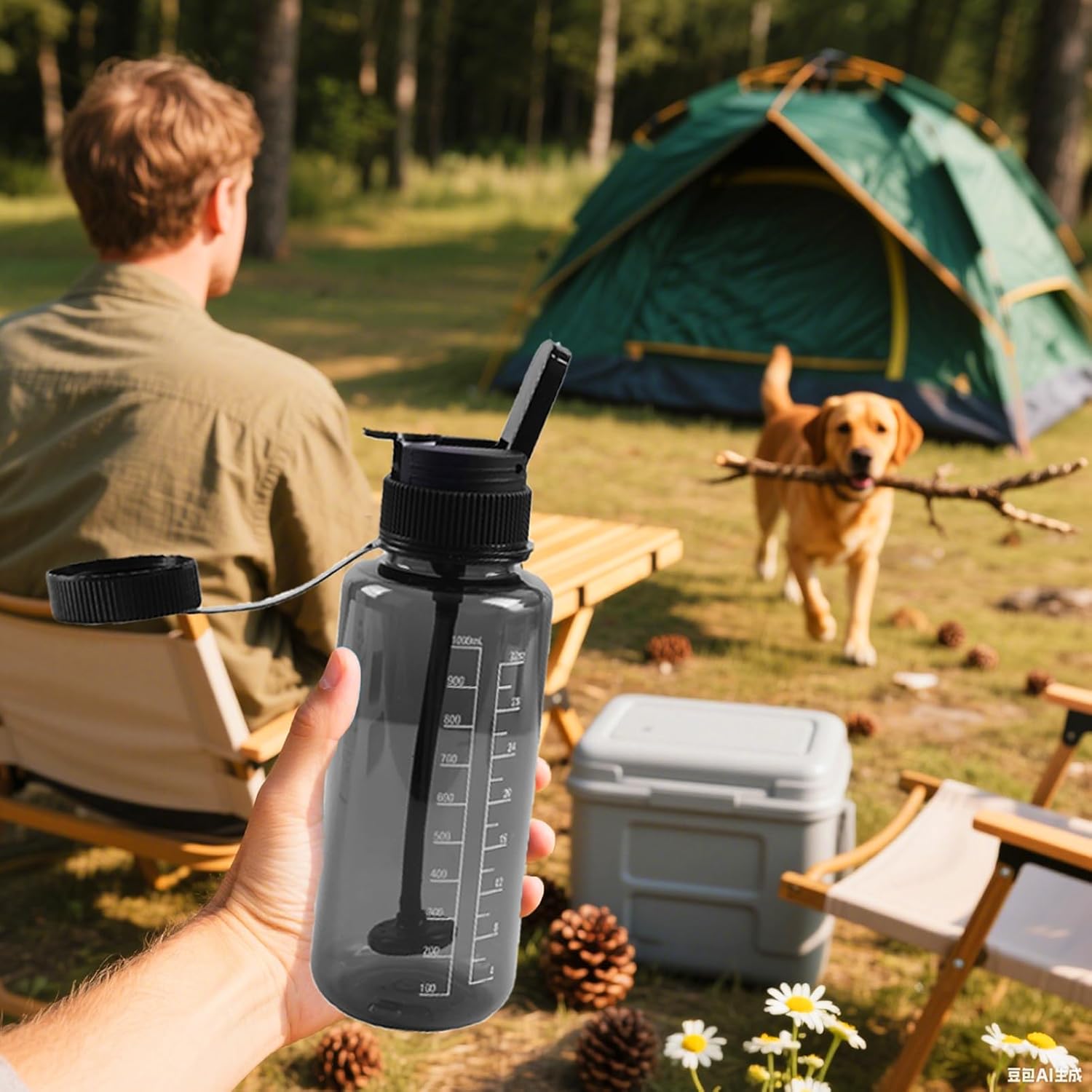 Portable Bottle with Ceramic Bowl And High-Temperature Silicone | Innovative Design, Party Travel Bottle (Black) image 5