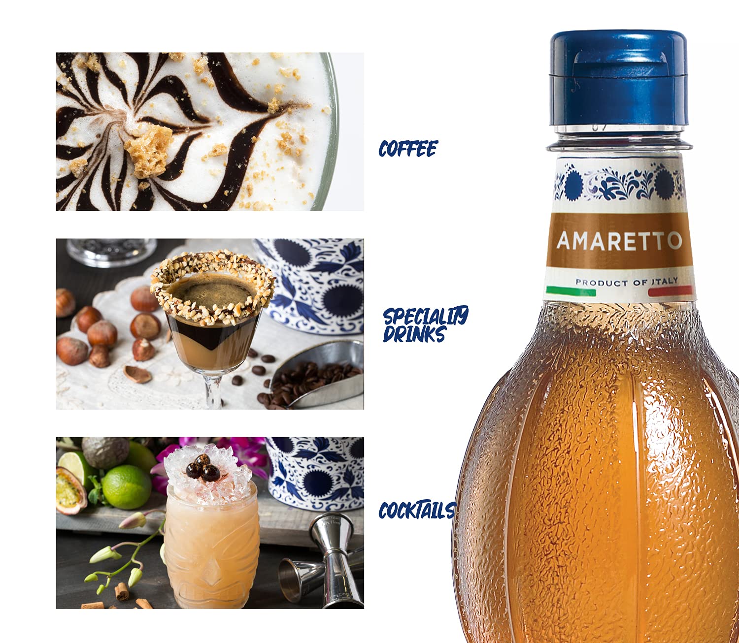 Fabbri Flavoring Syrup, Amaretto, Made in Italy, 33.8 Ounce (1 Liter)