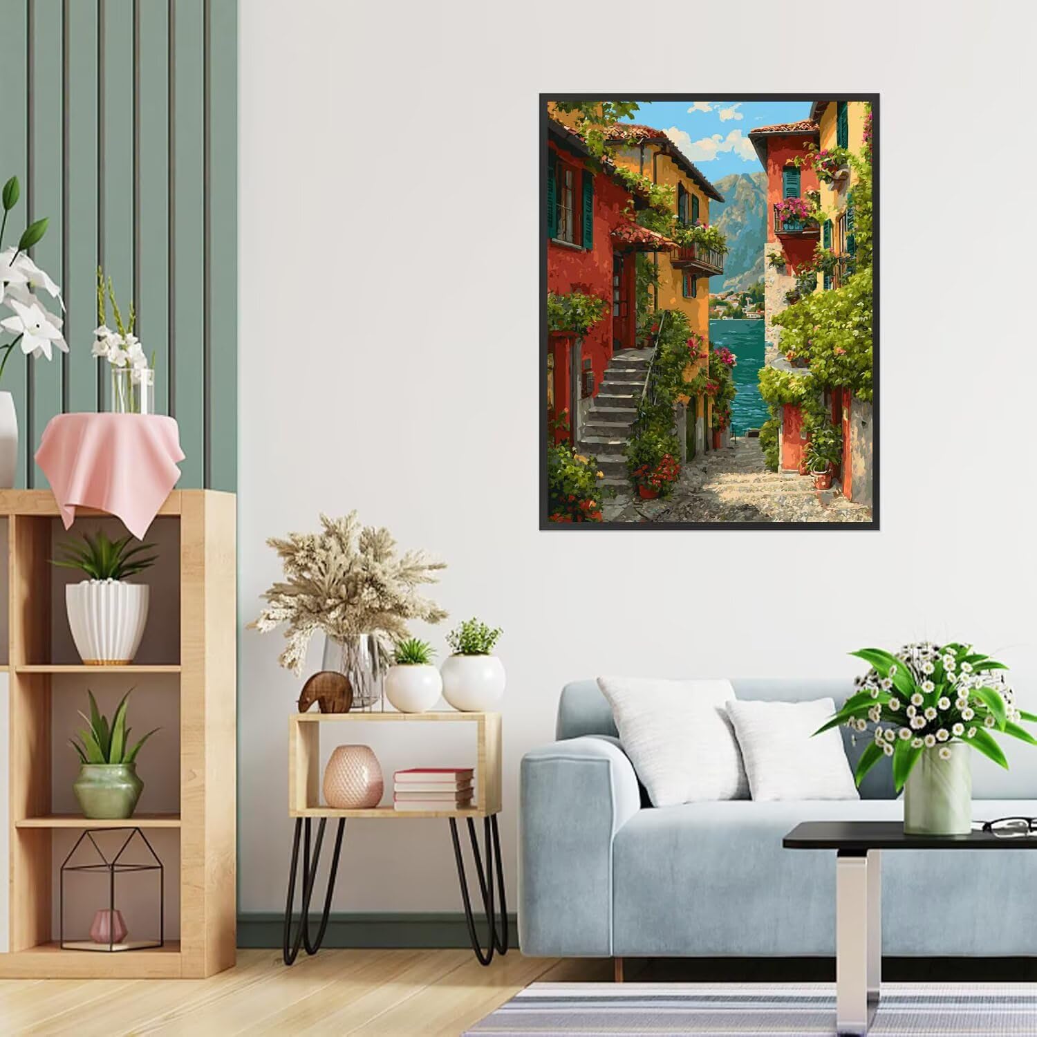 Dipingere con i Numeri Adulti La casa, piante Dipingere con i Numeri Bambini DIY Kit, Set Premium con Pennelli, Decorazione Casa & Creativo Regalo di Compleanno, Attività di Tempo libero 70x95cm z-71