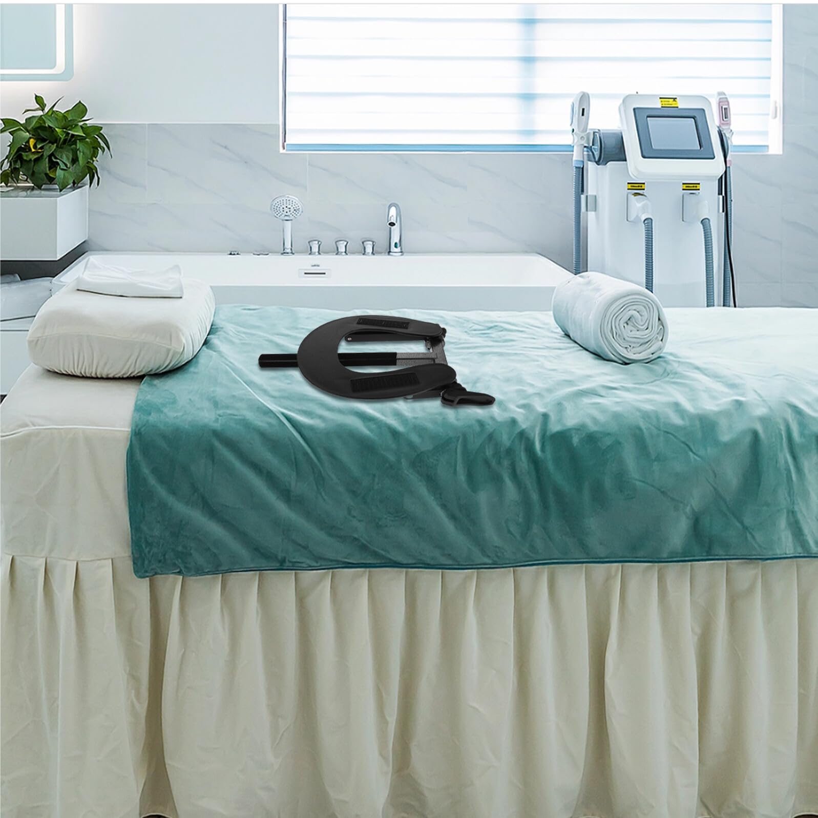 Supporto Poggiatesta per Lettino Massaggio Ergonomico a Forma di U in Lega, Leggero e Portatile per Testata Facciale, per Spa e Lettini da Massaggio