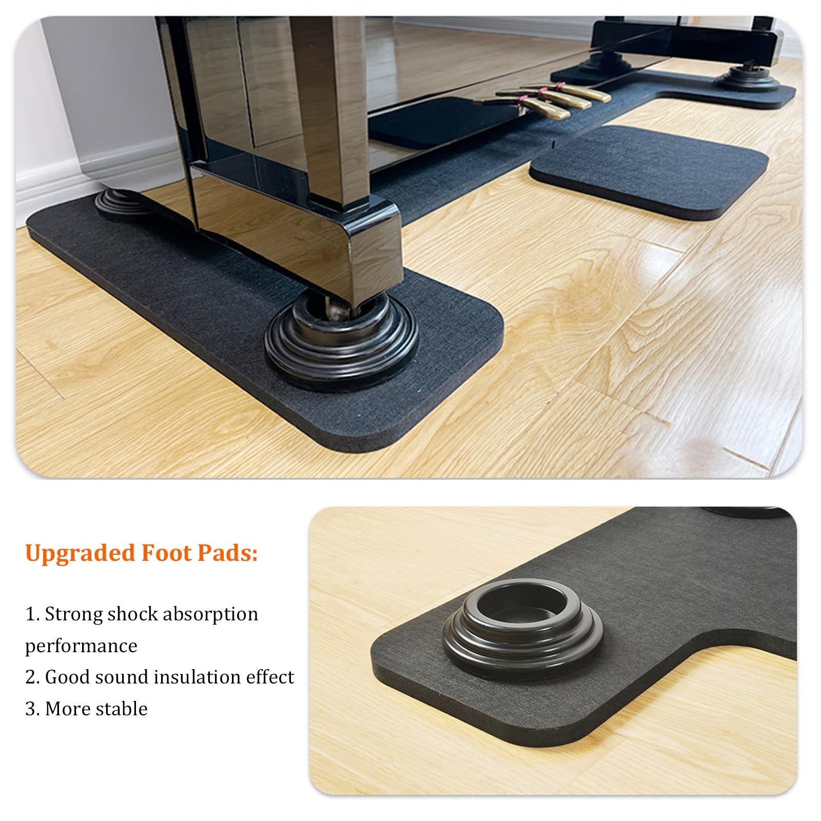 Tapis insonorisant pour piano, tapis de sol épais absorbant le son, isolation thermique, anti-humidité, antidérapant, protecteur de tapis de piano droit