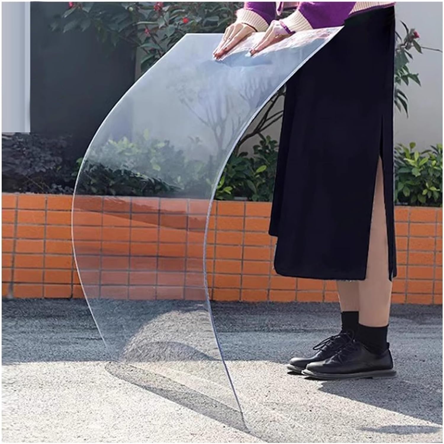 Clear Polycarbonate Roofing Sheets, 2/2.6/3.3/4/5.1/6FT Wide UV Resistant Rainproof Plastic Roofing Panels for Outdoor Solarium Pergola Patio Not Easily Deformed(1.5x7m/5.1x23ft)