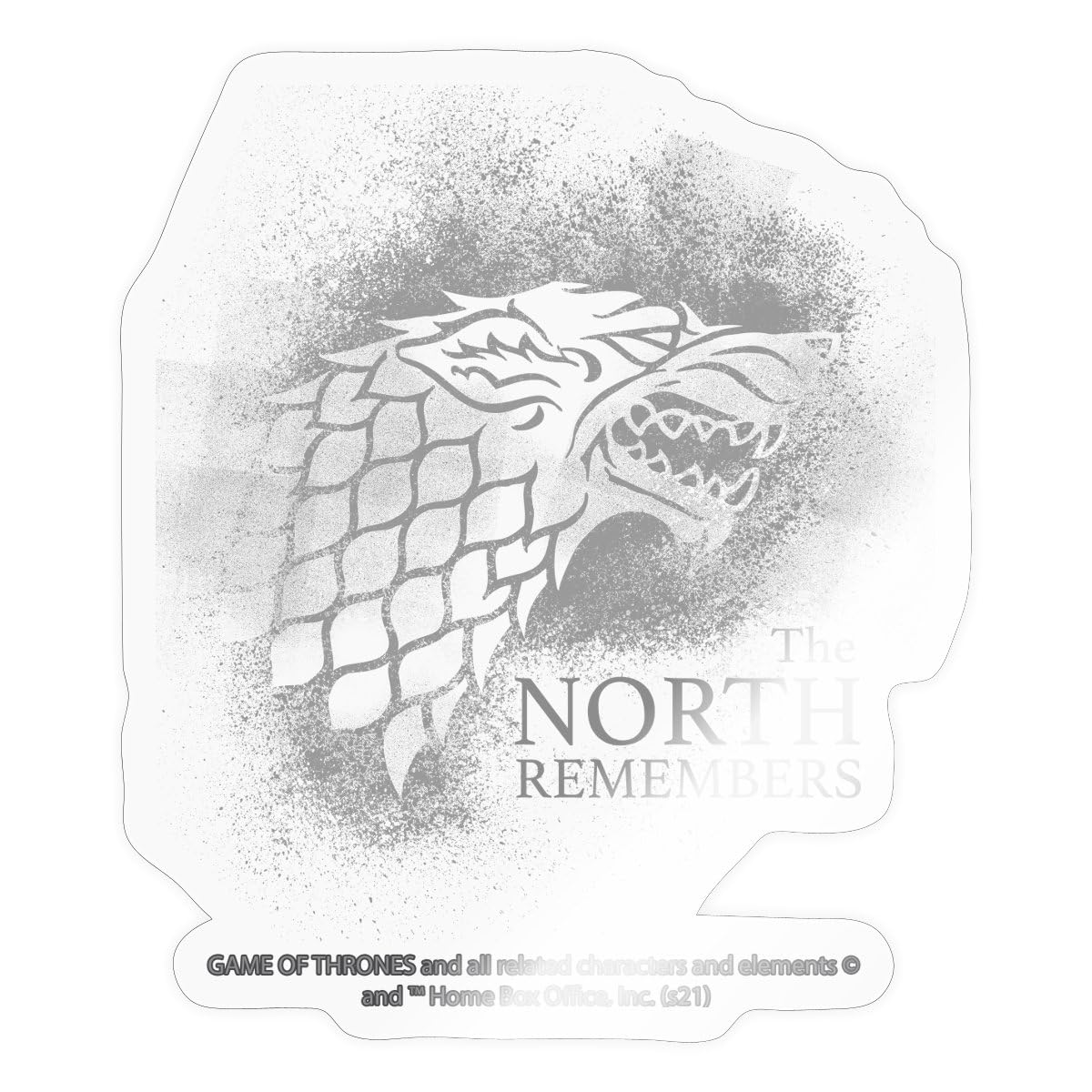 Spreadshirt Game of Thrones The North Remembers Quote Sticker, 10 x 10 cm, Transparent Glossy