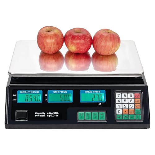 Báscula de alimentos de 882lbs88 libras báscula digital de precios comerciales pantalla LCD báscula de plataforma de acero inoxidable para alimentos