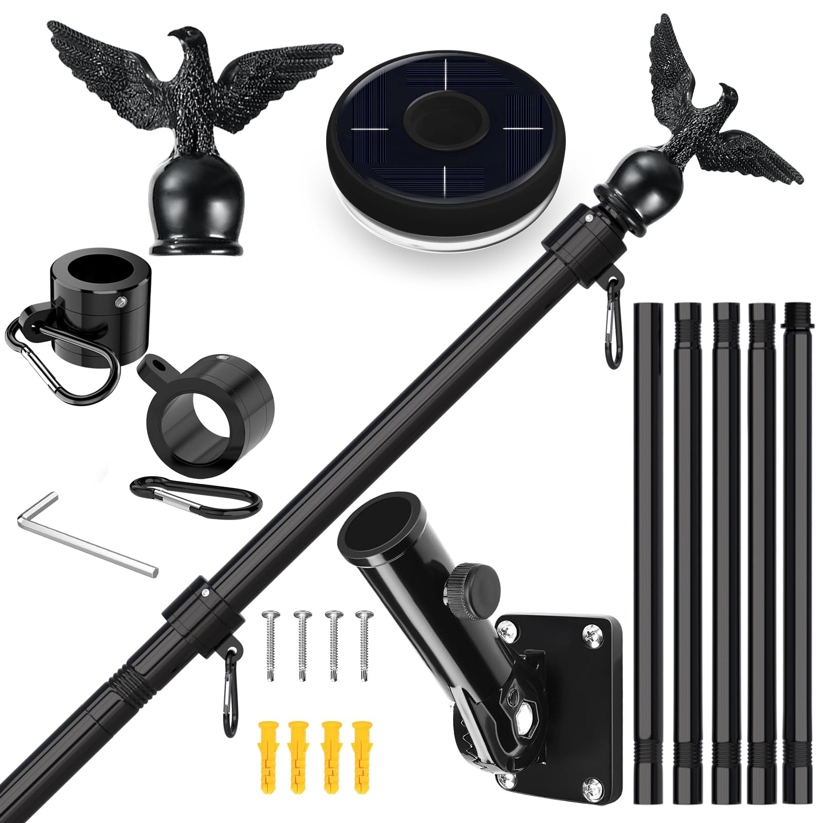 Photo 1 of LETSTRY 6FT Flagpole Kit with Solar Light and Adjustable Bracket