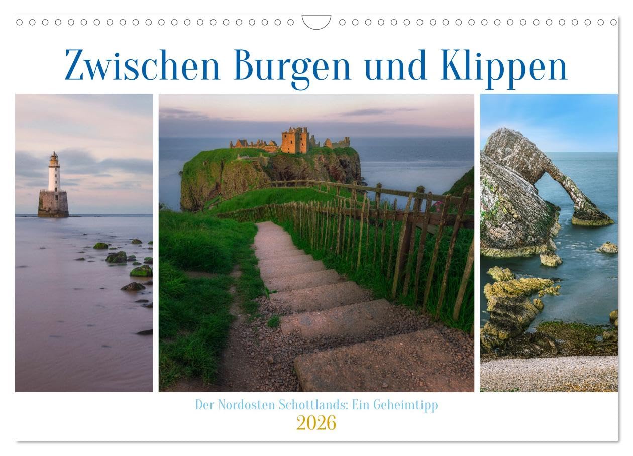 Between castles and cliffs, the northeast of Scotland, an insider tip. UK-Version (Wall Calendar 2026 DIN A3 Landscape), CALVENDO 12 Month Wall Calendar — image 1