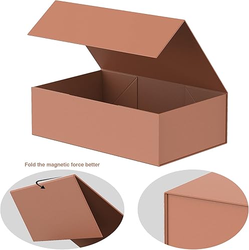 Miniatura 6 de Caja de regalo grande de lujo de 13.8 x 9 x 4.3 pulgadas, caja de almacenamiento con cierre magnético para caja de embalaje de lujo para el día de