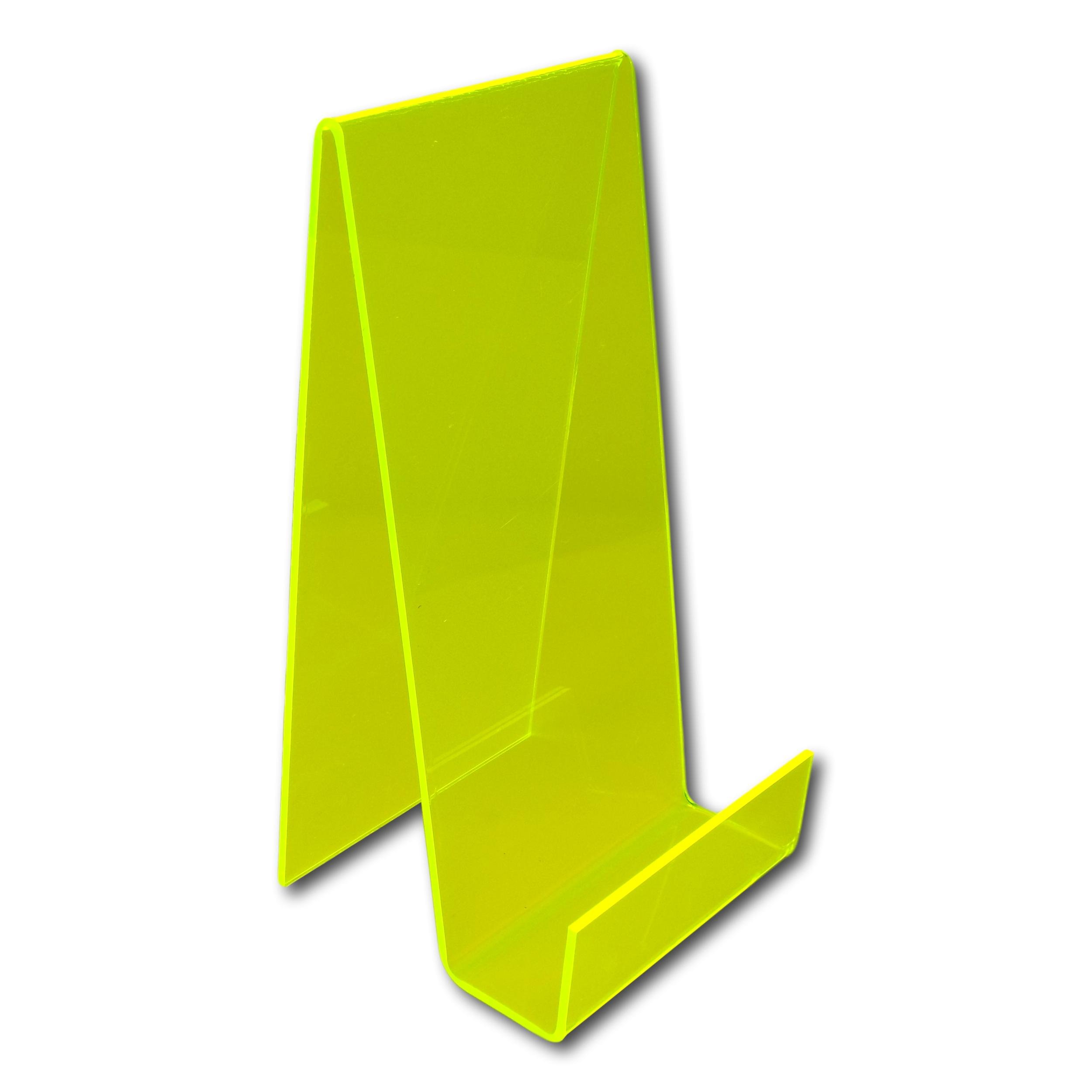 EPOSGEAR XL Extra Large Plastic Acrylic Perspex Book Plate Retail Display Stand Holder - Perfect for Schools, Nurseries, Libraries etc (Acid Green)