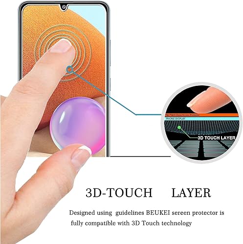 Miniatura 3 de Paquete de 3 protectores de pantalla de vidrio templado compatibles con Samsung Galaxy A32 4G / A22 4G / A31, dureza 9H, antiarañazos de 6.4