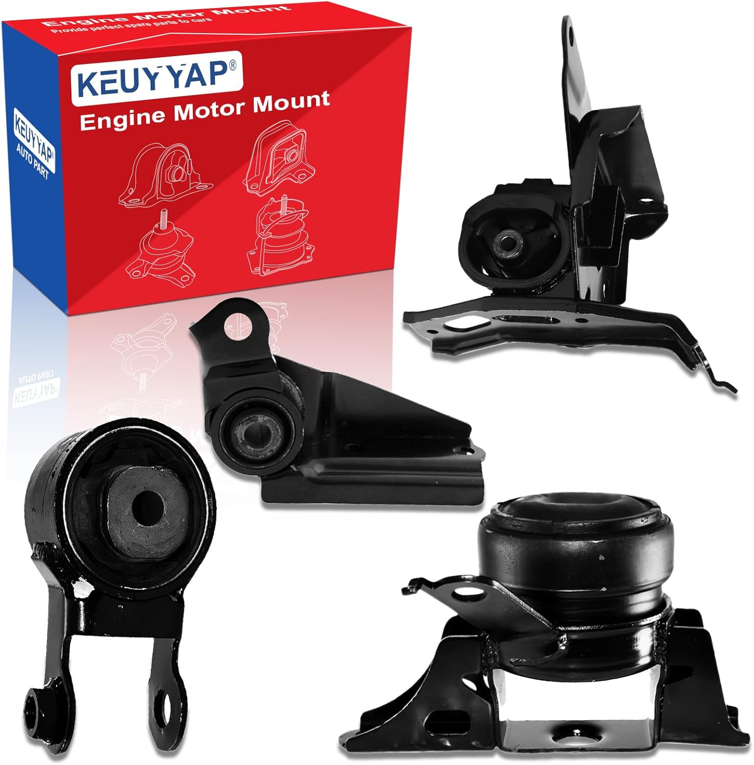 4Pcs Engine Motor Mount Compatible with Toyota Yaris L4 1.5L 2006-2011, 2015-2017 Transmission Mount Set, Replace A4254 A62087 A62044 A4237