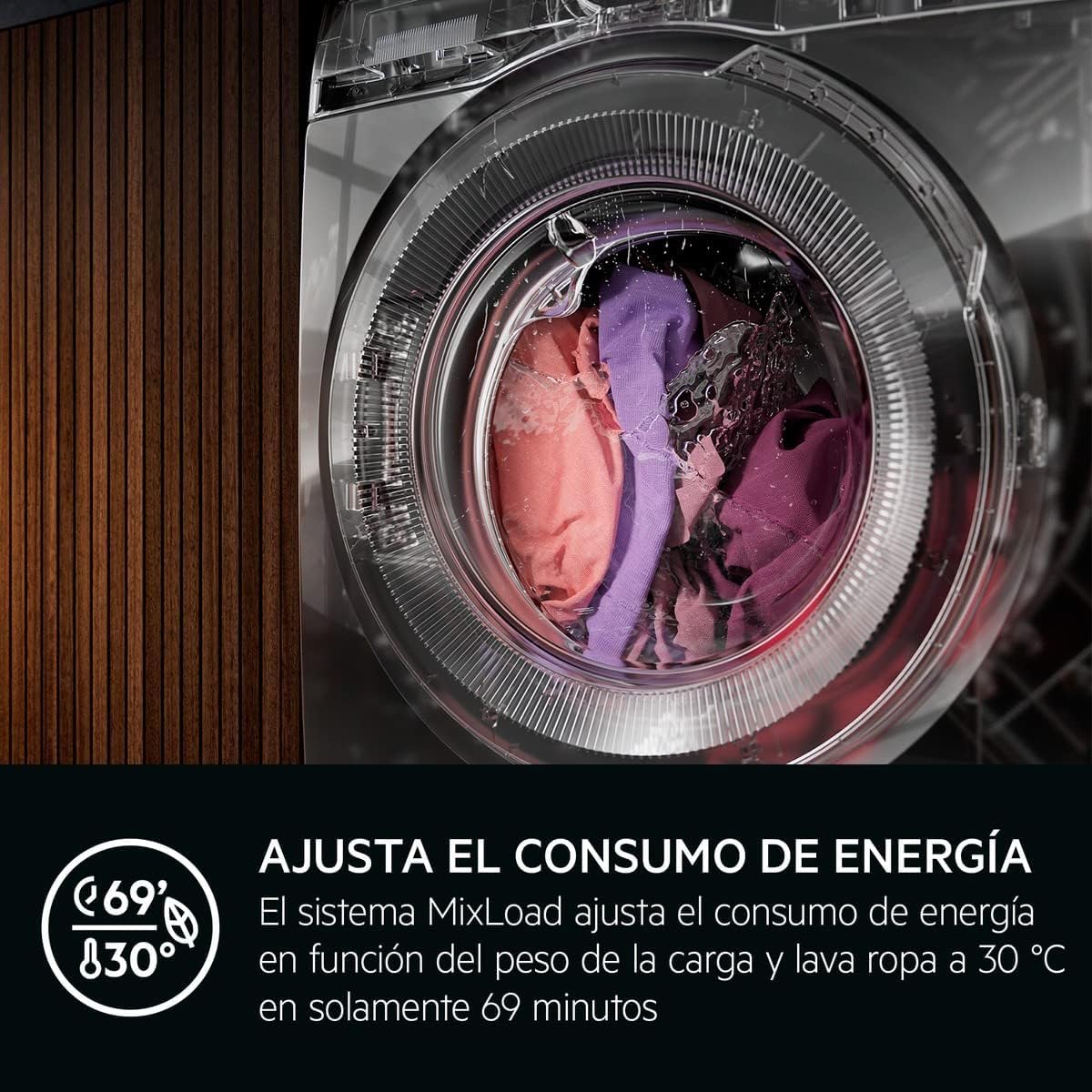 AEG LFR6114O4B Lavadora de Libre Instalación, Carga Frontal, 10 Kg, 1400 rpm, Motor Inverter, Programa antibacteriano, Programas a Vapor, Programa Rápido, LCD, Serie 6000, Blanca, Clase A
