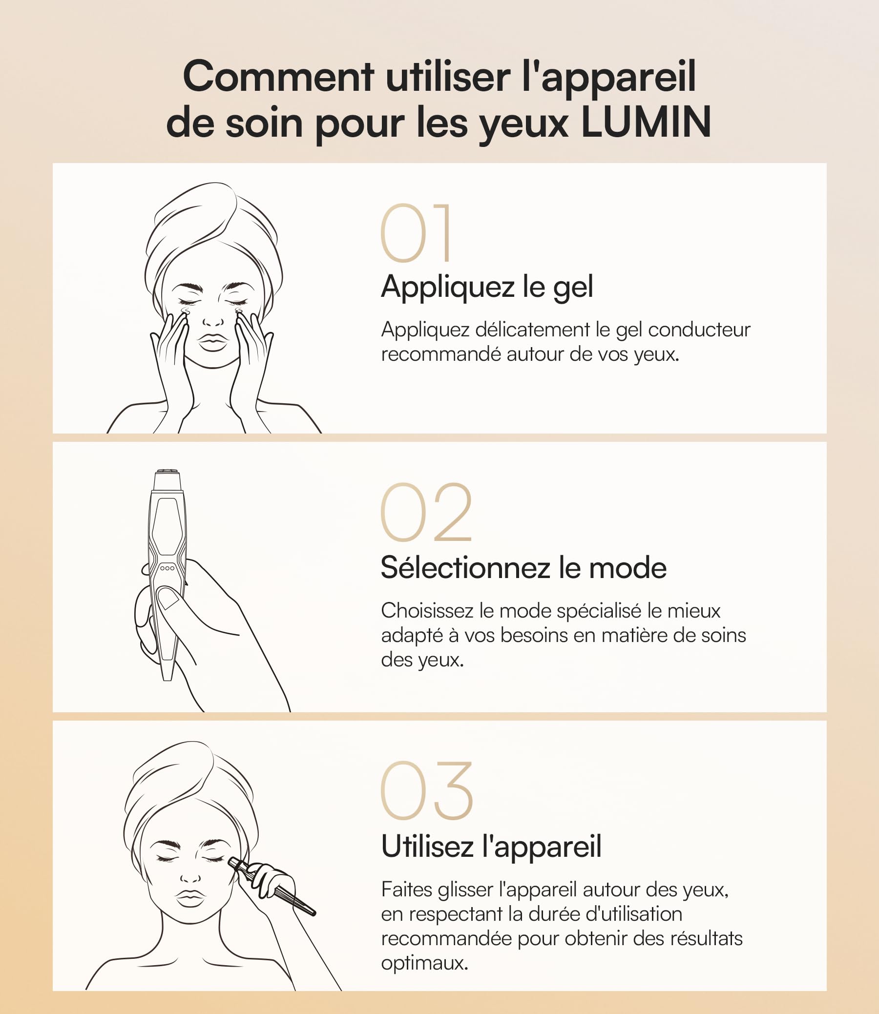 INIA Appareil de Massage des Yeux à Micro-courant avec Luminothérapie | 5 en 1 avec chaleur, vibration et 3 modes, idéal pour le soin quotidien du contour des yeux à la maison