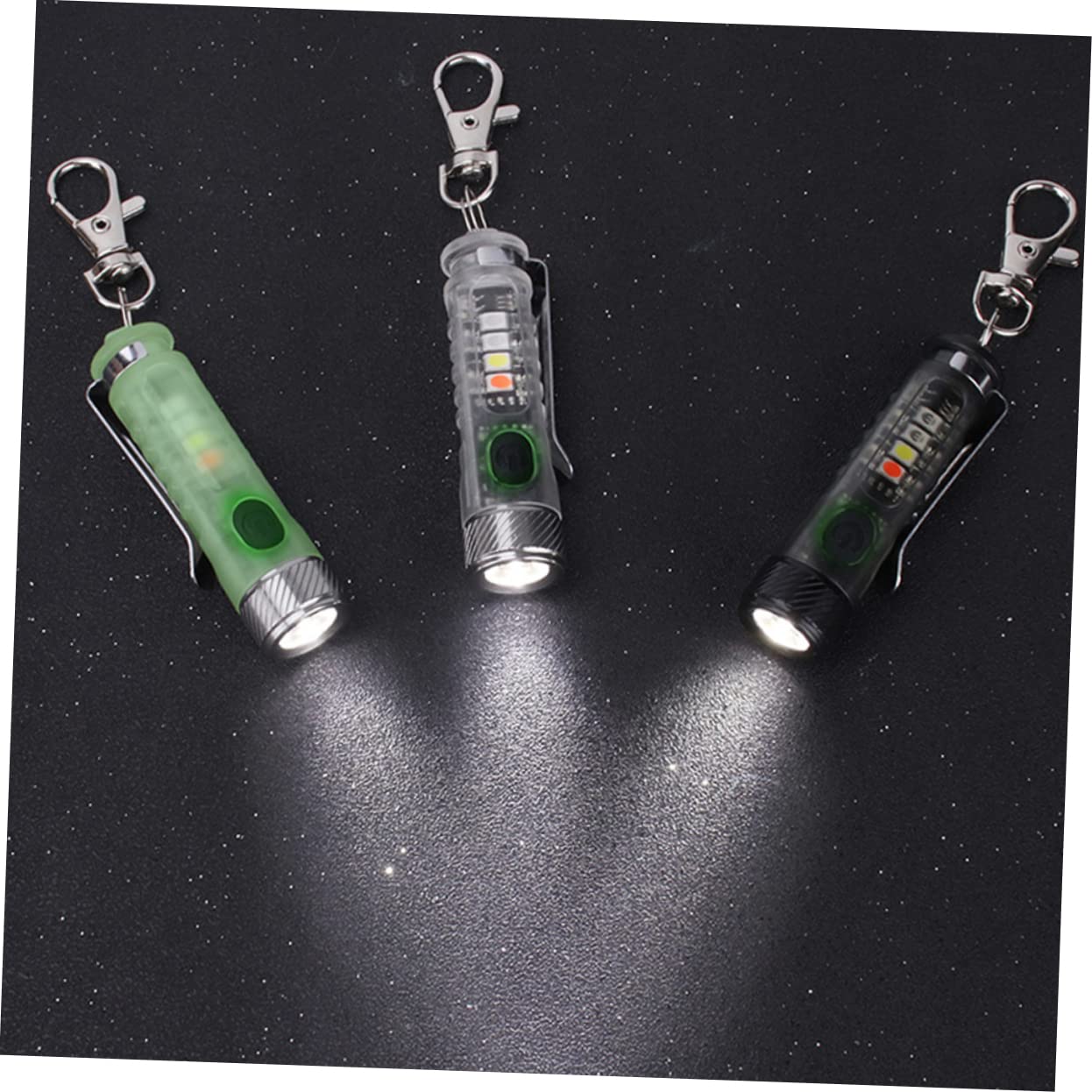 BESPORTBLE 3pezzi Mini Torcia Led Ricaricabile Da Portachiavi Leggera e Compatta Per Emergenze e Attività Outdoor Con Diverse Modalità Di Illuminazione