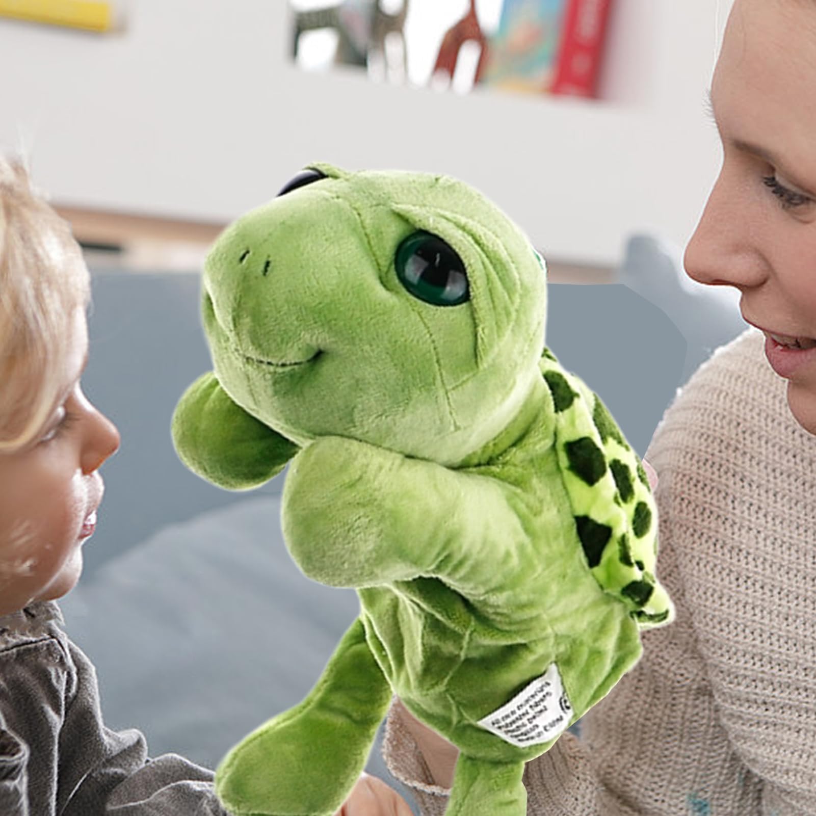 Títeres de Mano Animal - Tortugas Forma | portátiles Teatro Marionetas con Abierta móvil Juguetes preescolares, Accesorios Rendimiento Decorativo Multifuncional portátil para niños