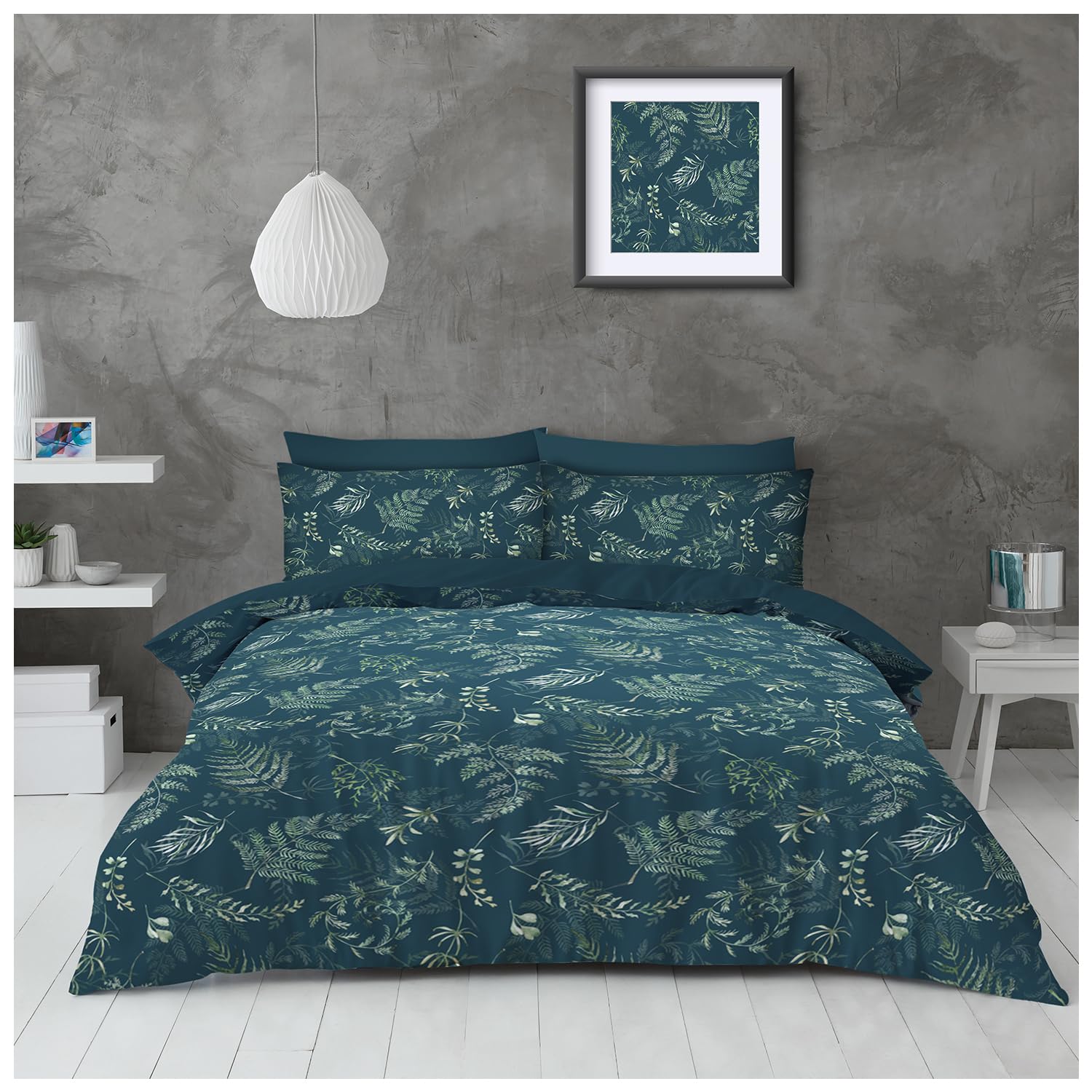 Gc Gaveno Cavailia Multi Botanical Double Duvet Set - Leaf Bedding Set (200X200 Cm) - Microfiber Floral Duvet Cover With Pillowcase - Soft Quilt Cover