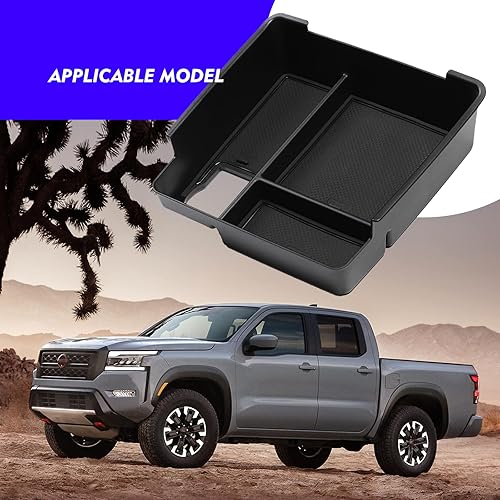Miniatura 7 de Bandeja organizadora de consola central Frontier 2024 para Nissan Frontier 2022 2023 2024, bandeja de consola central, reposabrazos central, caja de