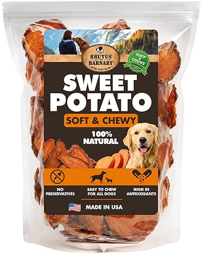 Sweet Potato Slices For Dogs - Soft & Chewy - Single Ingredient Dog Treats, Healthy 100% Natural Sweet Potato Dog Treats With No Added Preservatives - Softer & Great For Puppies Or Senior Dogs (8oz) - Soft & Chewy - 8 Ounce (Pack of 1)