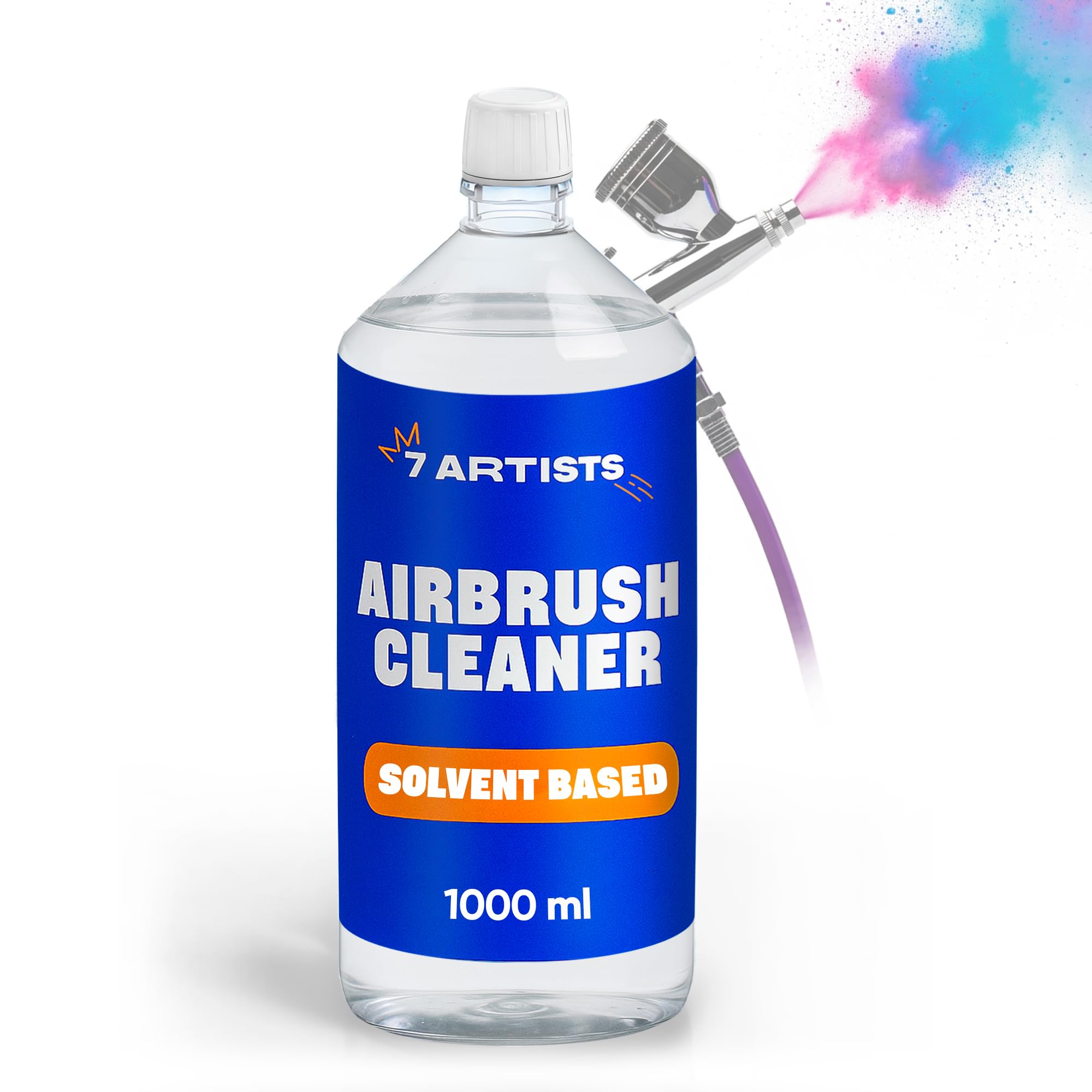 7 Artists Airbrush Cleaner 1000 Ml Airbrush Cleaner 1Ltr – Air Brush Cleaning Fluid For Acrylics, Model Paint And Spray Gun Maintenance | Medium For Airbrushes Cleaning And Airbrush Kit | Air Brush Thinners For Arts