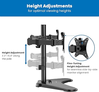 Mount-It! Dual Monitor Desk Stand Mount for 2 Screens VESA 75x75 & 100x100
