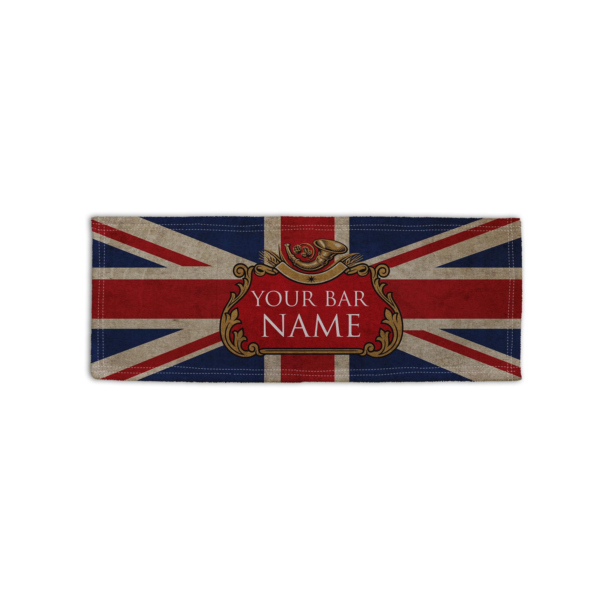 L&S PRINTS FOAM DESIGNS Personalised Grunge Union Jack Beer Label Design Microfibre Bar Towel Pub Beer Mat Cocktail
