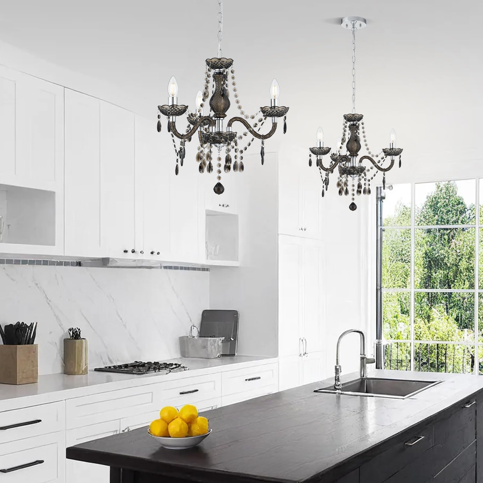 GyroVu Lampadario per Soggiorno, Mini Lampada a Sospensione con 3 Luci in Acrilico con Catena Regolabile, Lampada da Soffitto Rosa per Sala da Pranzo, Soggiorno, Camera da Letto
