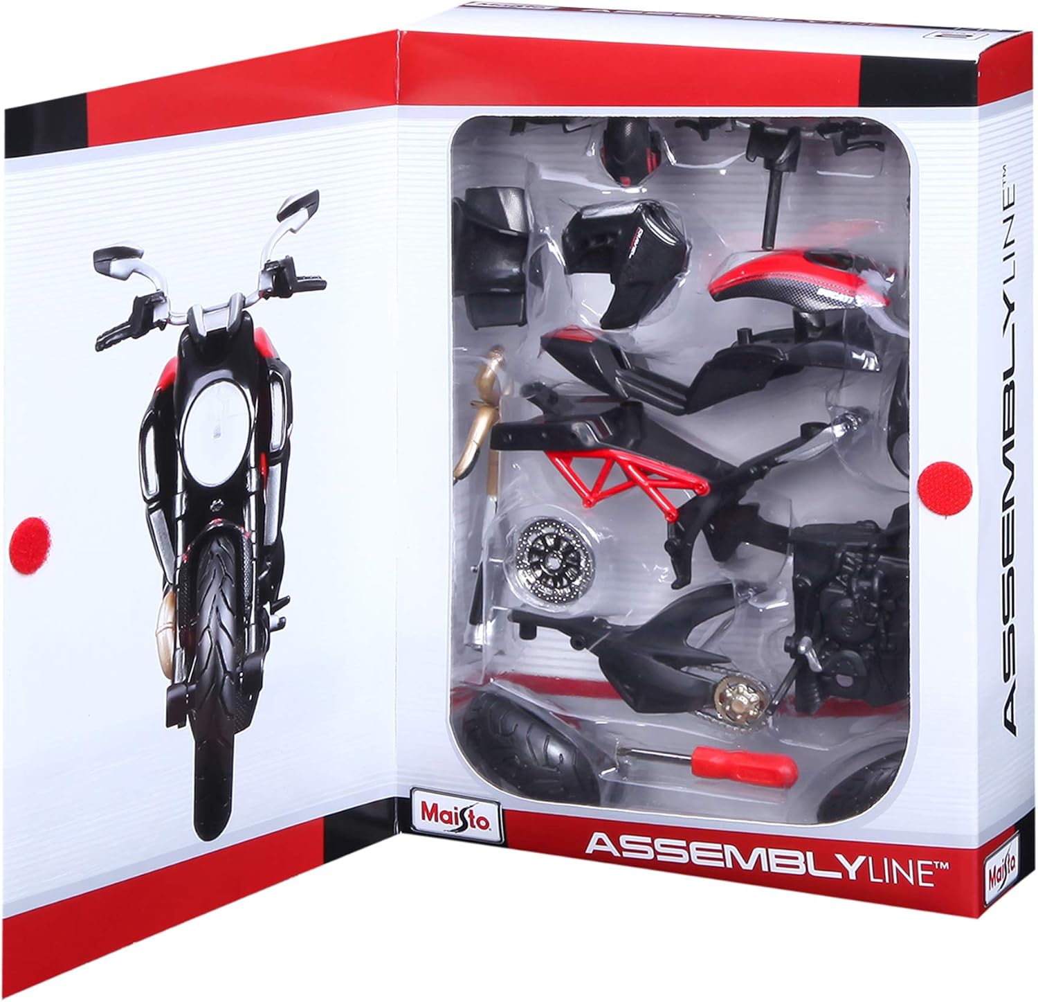 Maisto DUCATI DIAVEL CARBON Motorbike Build-it-Yourself Die-Cast Model Kit, 1:12 Scale, Assorted Colours - Image 4