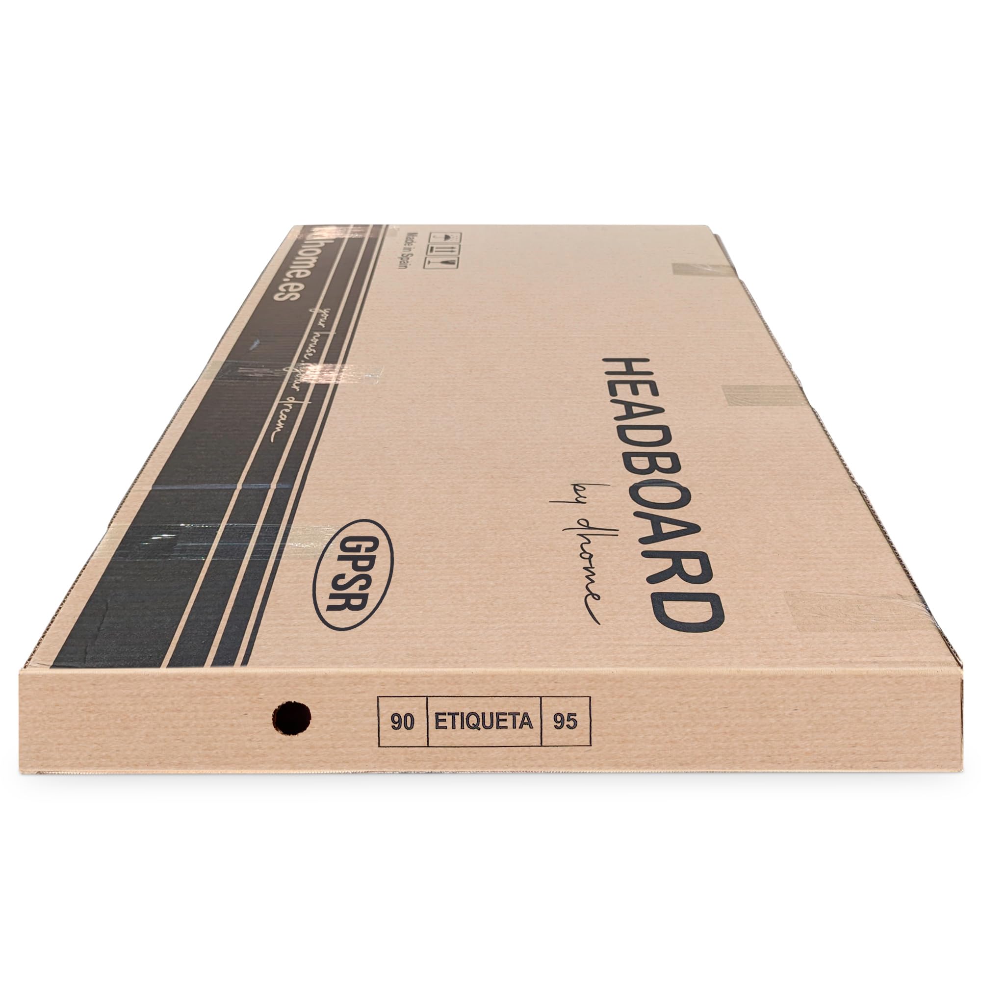 DHOME Cabecero de Madera reciclada DM Estilo Palet Horizontal Dual Dividido en 2 Piezas Cama Palets Herrajes incluidos (210cm Dual, Nogal Madera)