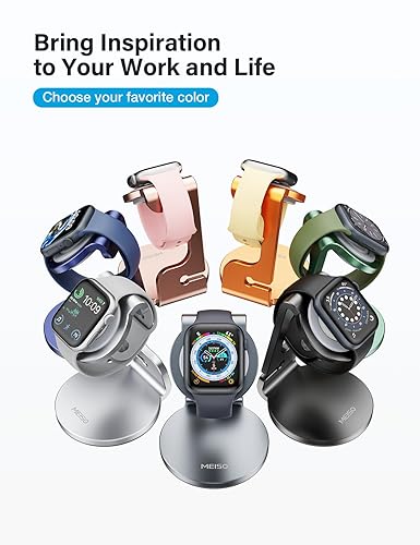 Miniatura 5 de MEISO Soporte para Apple Watch, base de carga a prueba de futuro para todas las series iWatch  Soporte resistente para Apple Watch con organización