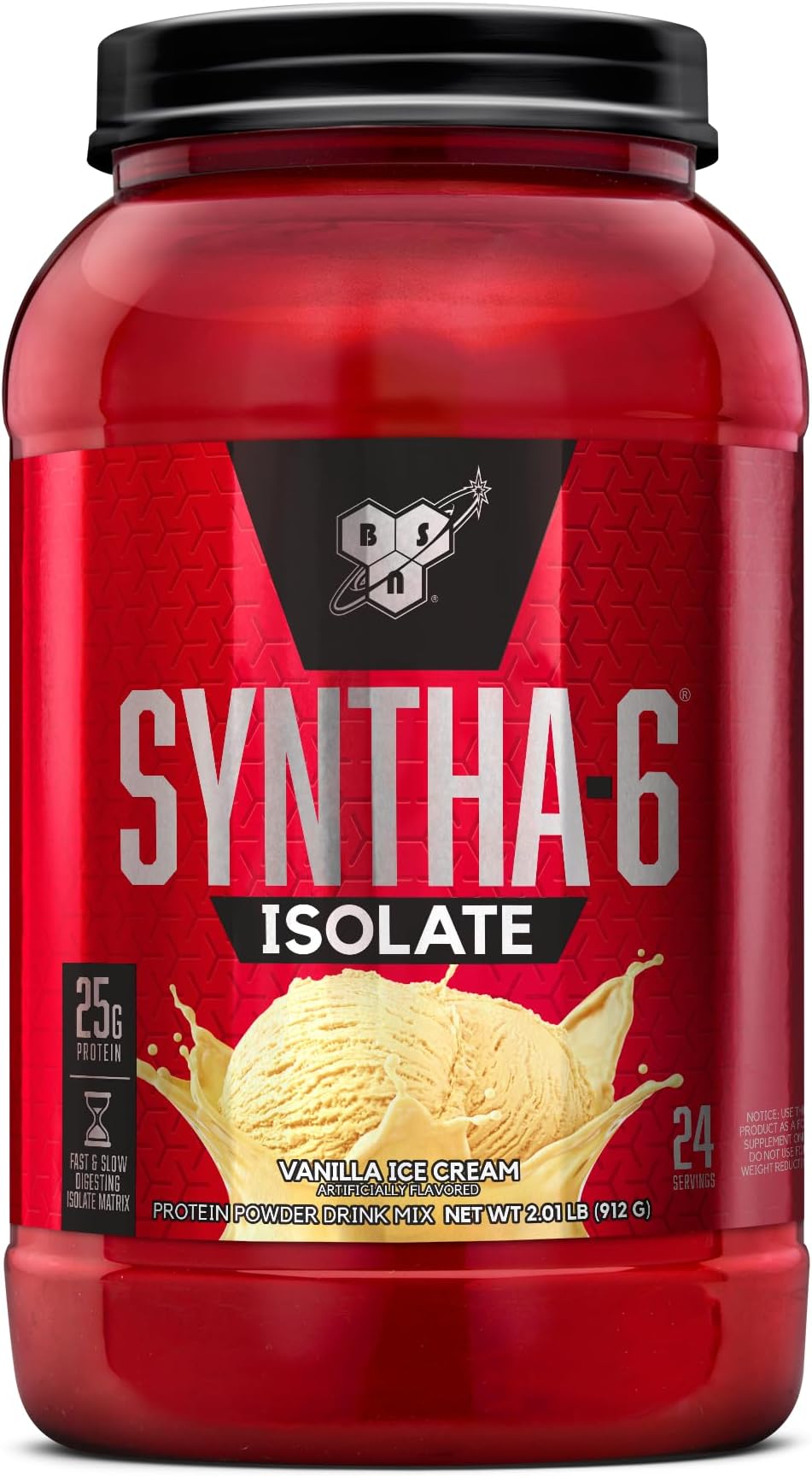 BSN SYNTHA-6 Isolate Protein Powder, Vanilla Protein Powder with Whey Protein Isolate, Milk Protein Isolate, Flavor: Vanilla Ice Cream, 24 Servings