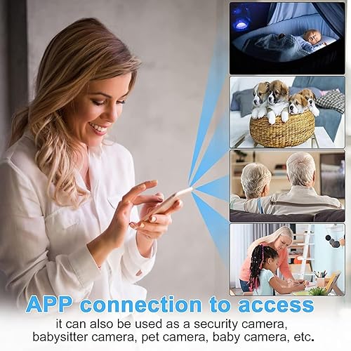 Miniatura 5 de Cámara de seguridad WiFi para el hogar 1080P interior al aire libre mini niñera, alertas de detección de movimiento, visión nocturna, cámara de