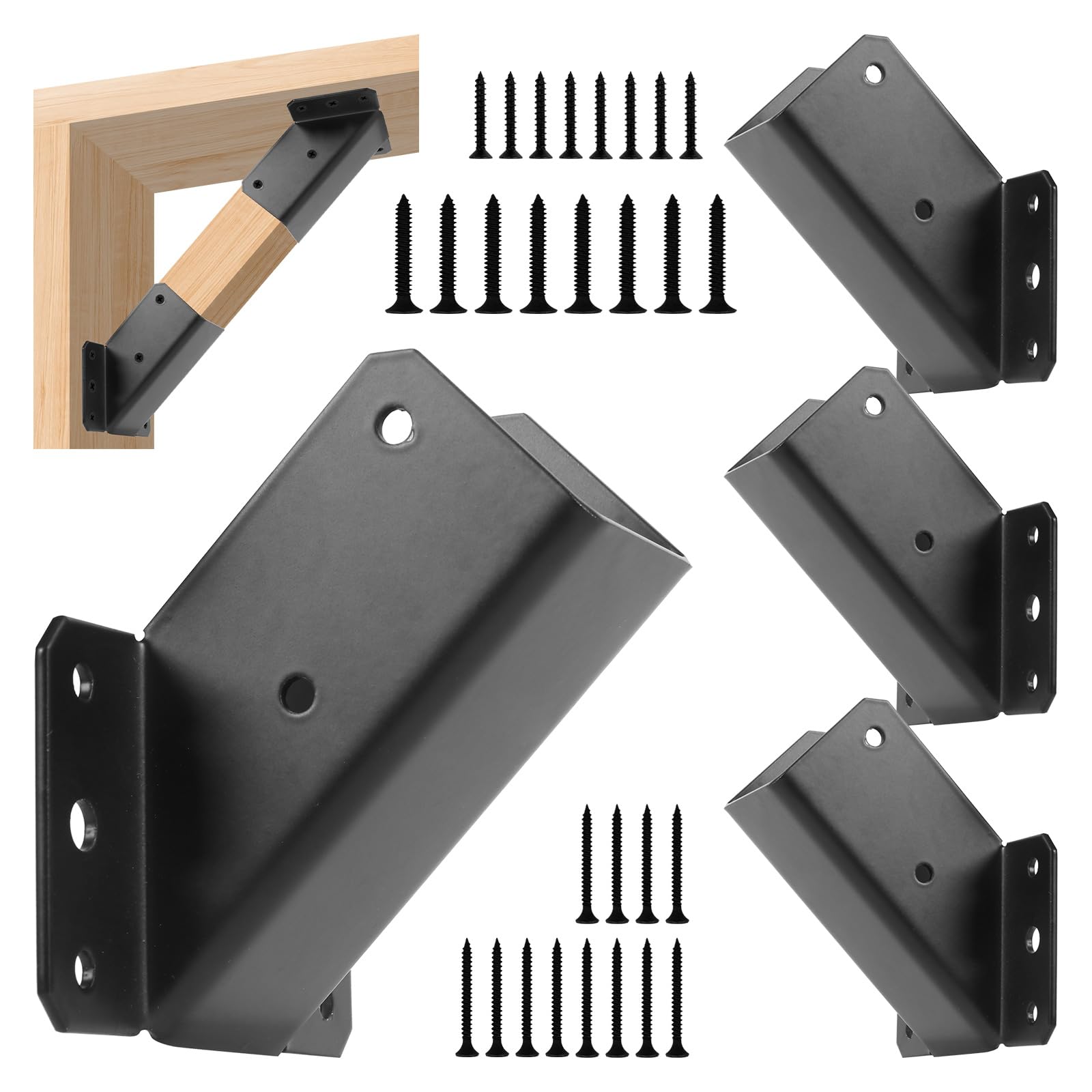 4 stuks verstelbare hekpaalbeugels, pergola-beugels 45