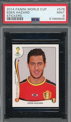 Eden Hazard 2014 Panini World Cup Stickers Card #578 PSA 9