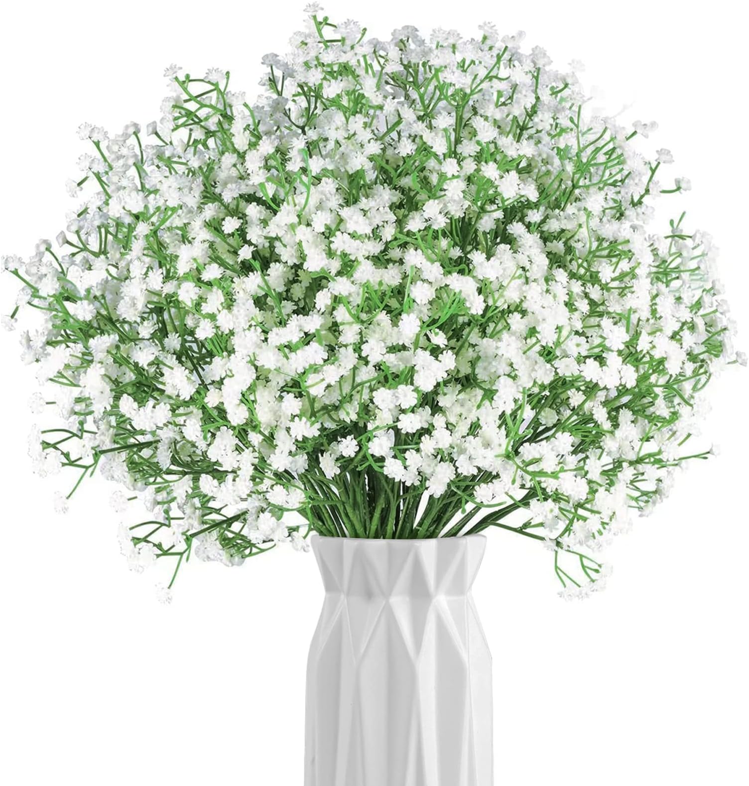 Garlag10 Pack Artificial Flowers Babies Breath Gypsophila Flowers, Fake Flowers for Home Decor Wedding Party Office Decoration, DIY Wreath, Flower Arrangement (White)