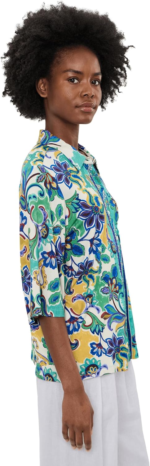 Johnny Was Women's The Janie Favorite Kimono Sleeve Button Front Top