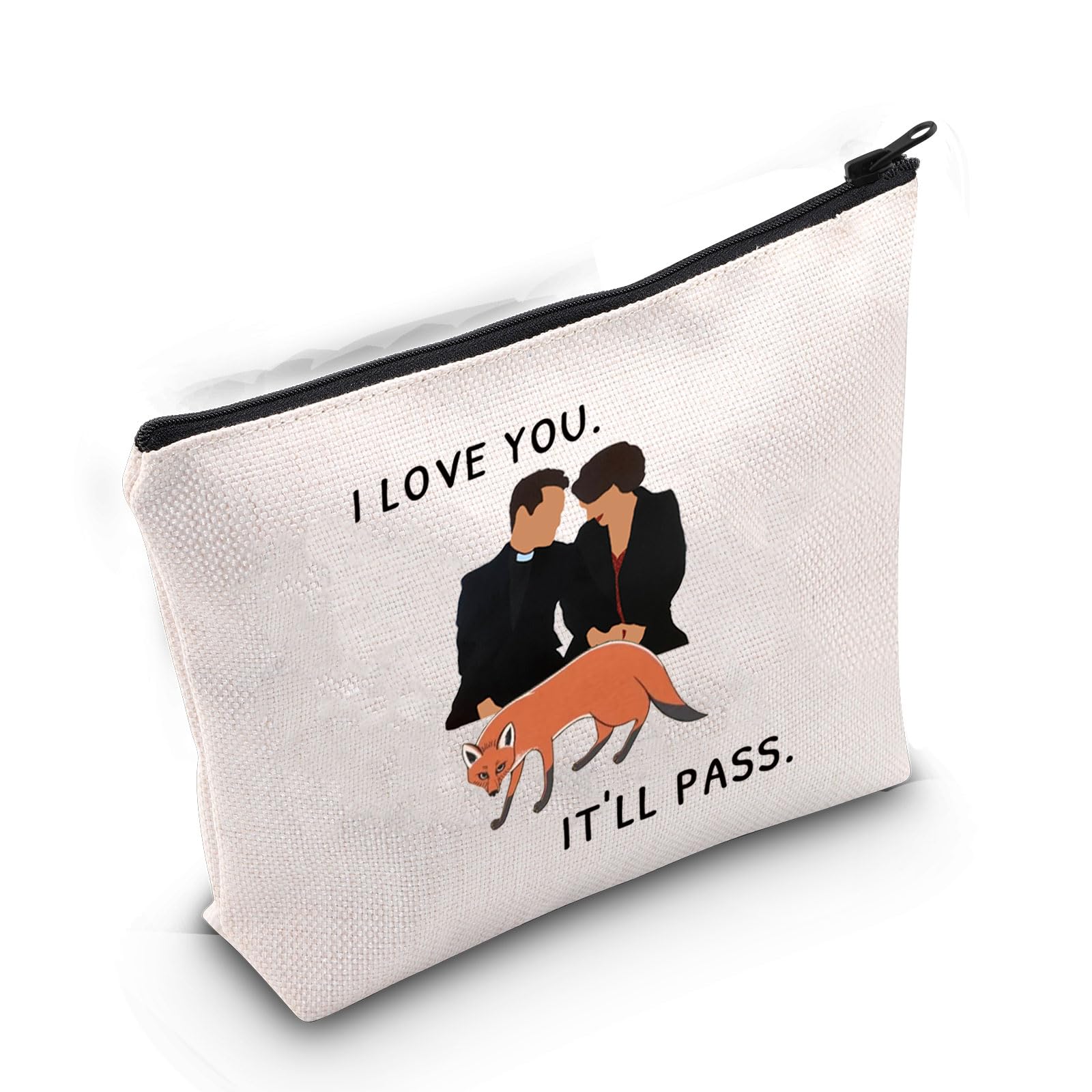 LEVLOGzrlyf Flleabag Canvas Fox Makeup Bag Flleabag TV Show Flleabag Merch Bag I Love You It'll Pass Fox Lover Gift for Zipper (It'll Pass 3uk)