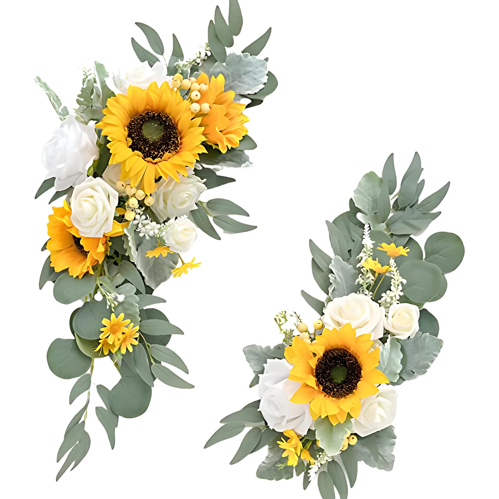 Generic Wedding Arch Flowers (Pack of 2PS), Artificial Rose Wedding Flowers for Wedding Welcome Signs Decorations and Arch Flowers for Wedding Ceremony Reception Flowers for Balloon Arch (Sunflower)