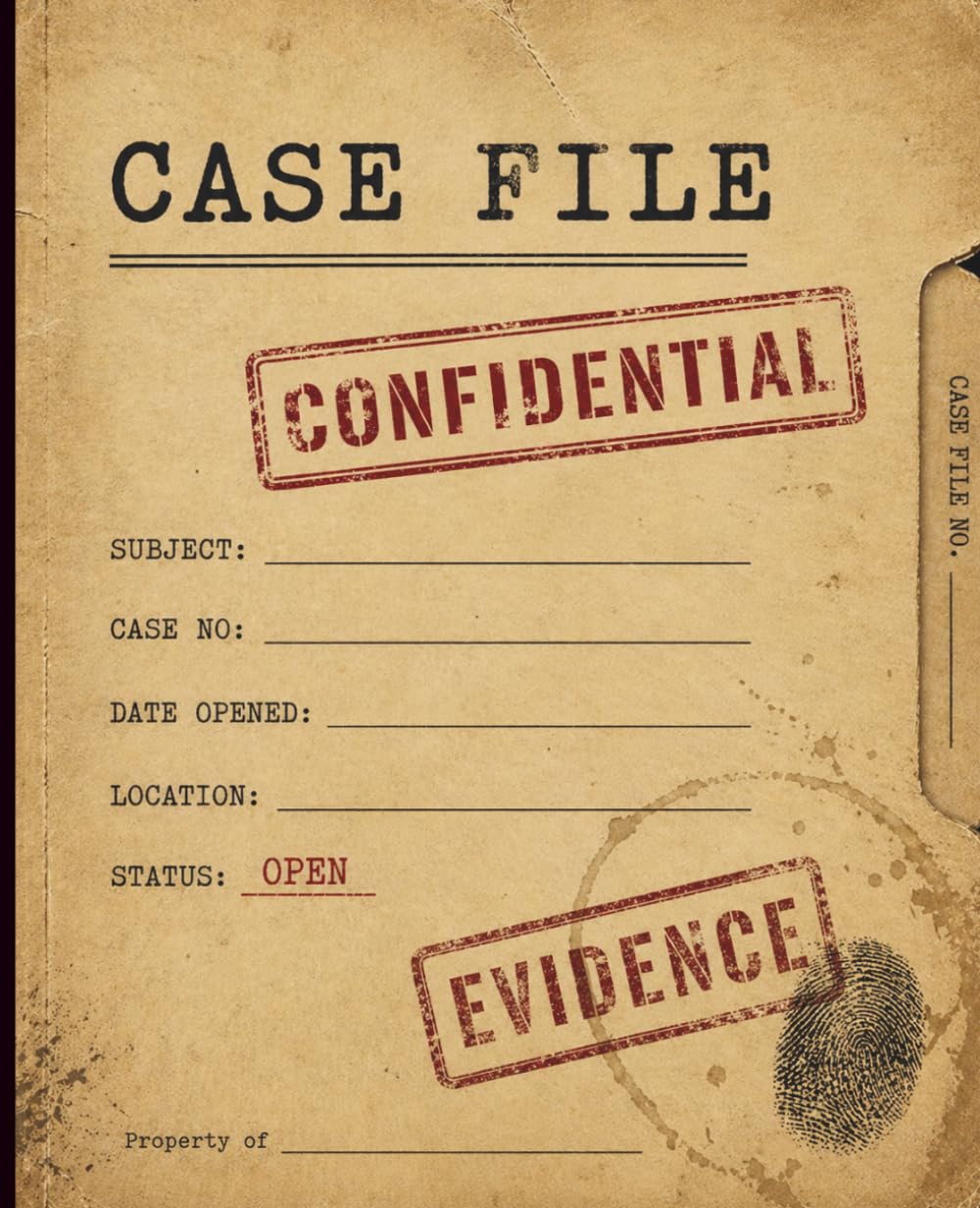 Case File Notebook: Confidential Evidence Journal for Mystery Lovers, Writers & True Crime Fans | Lined, 110 Pages, 7.5” x 9.25”