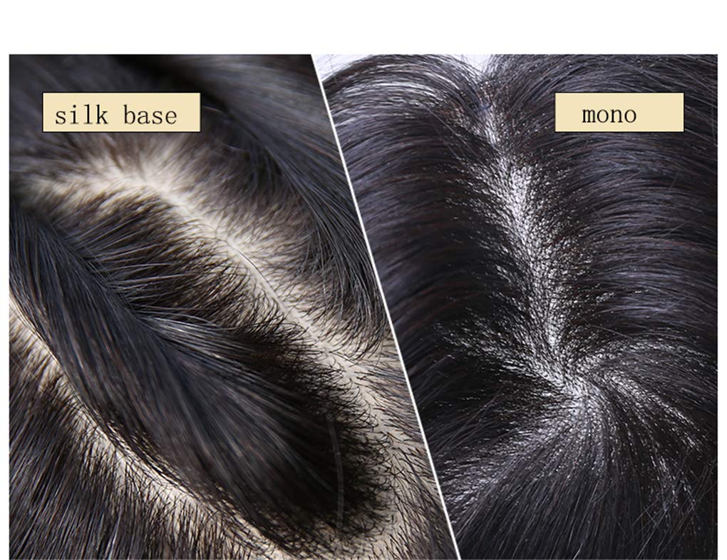 Human Hair Topper 12 Inch Silk Base 4x5.5 Inch For Thinning Hair Amazon.com : Susanki Human Hair Toppers with Clips in, Hand  main image 4