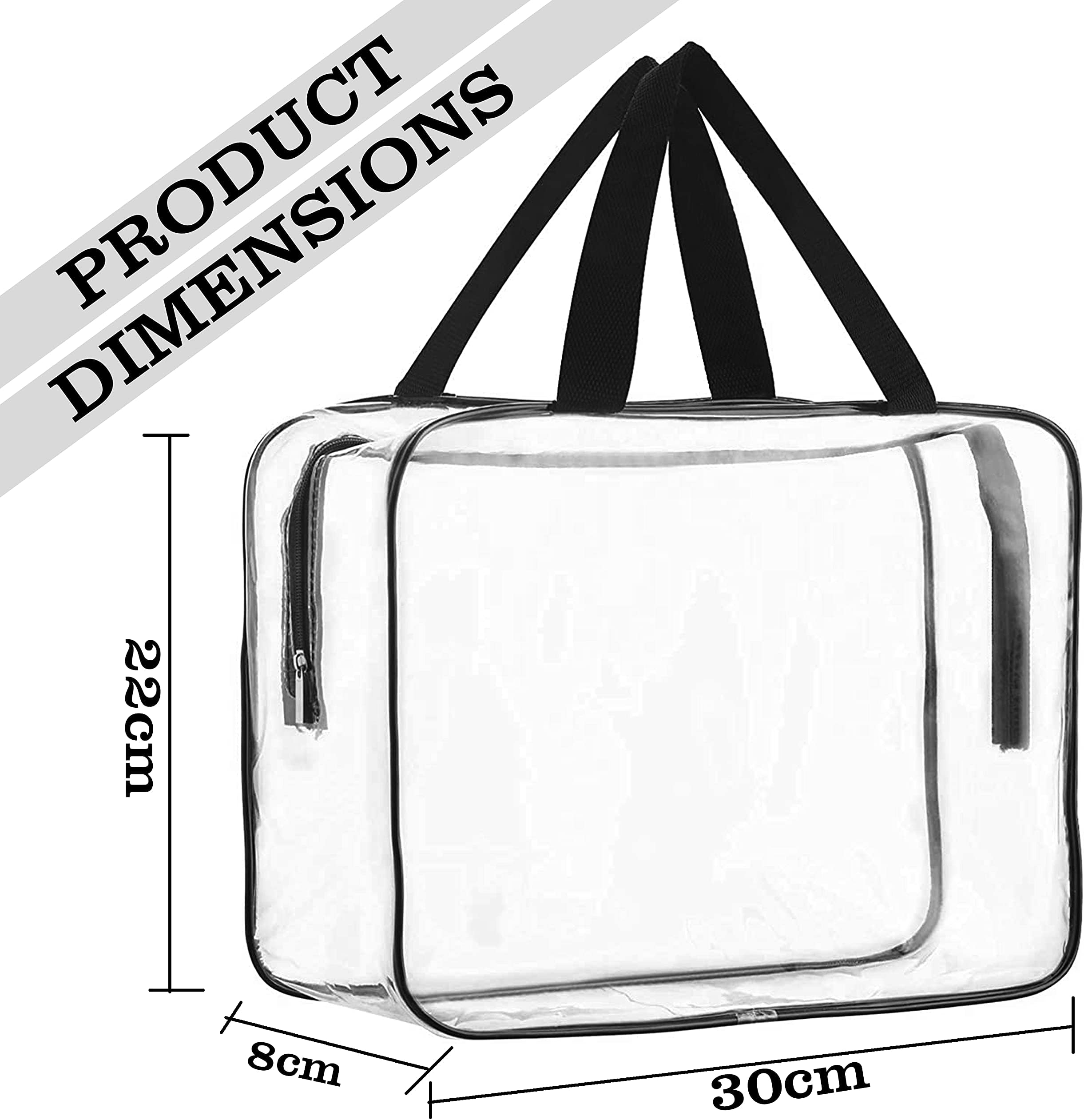 TULMAN PVC Transparent Travel Toiletry Bag Cosmetic Makeup Organizer Hand Bag Kids Toys Storage Organizer Bag for Home- 30x22x8 cm - 4 Pack