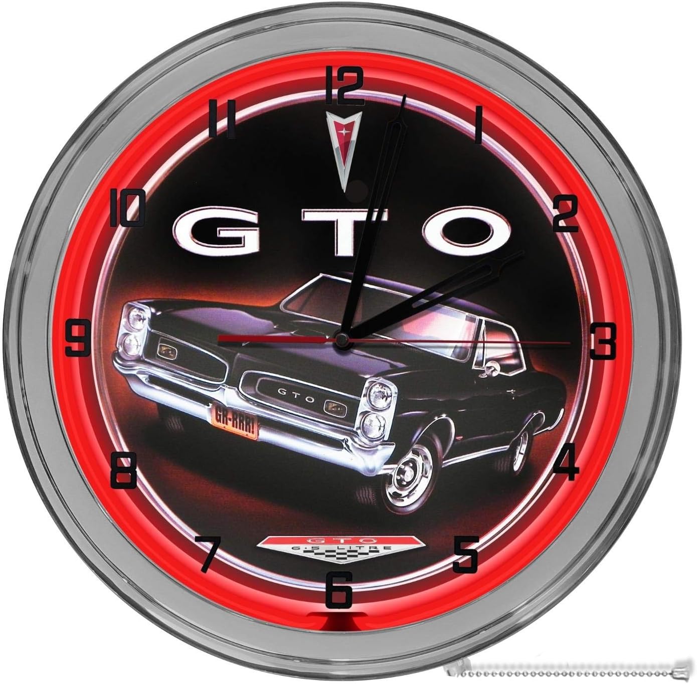 Pontiac GTO 16" Light Up Red Neon Clock