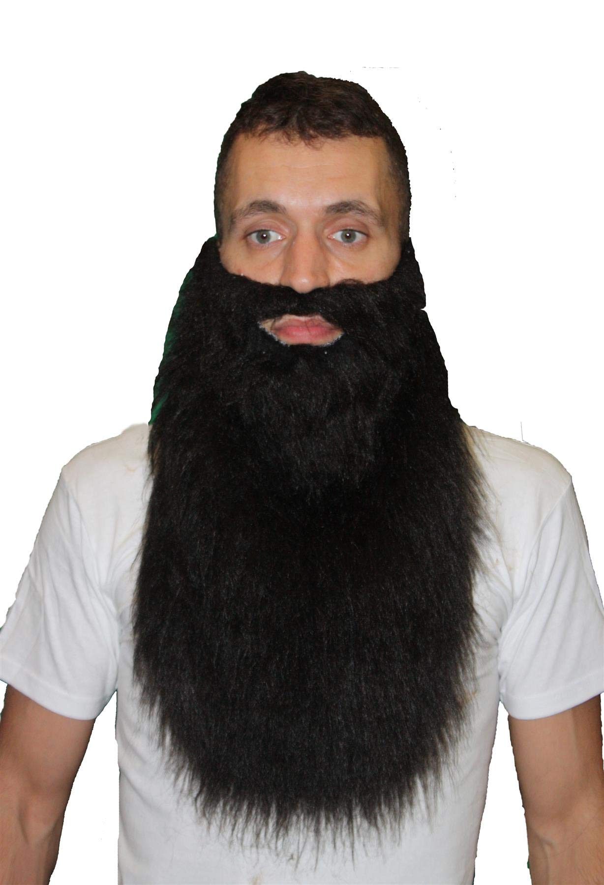 Adults 16" Length Faux Fur Beard Pirate Dwarf Dwarven Viking Fancy Dress Costume Accessory [Black]