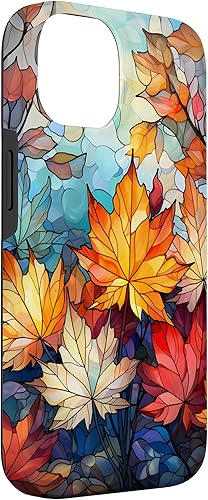 Miniatura 6 de iPhone 13 Pro Max Otoño hojas de arce vitral estilo abstracto caso