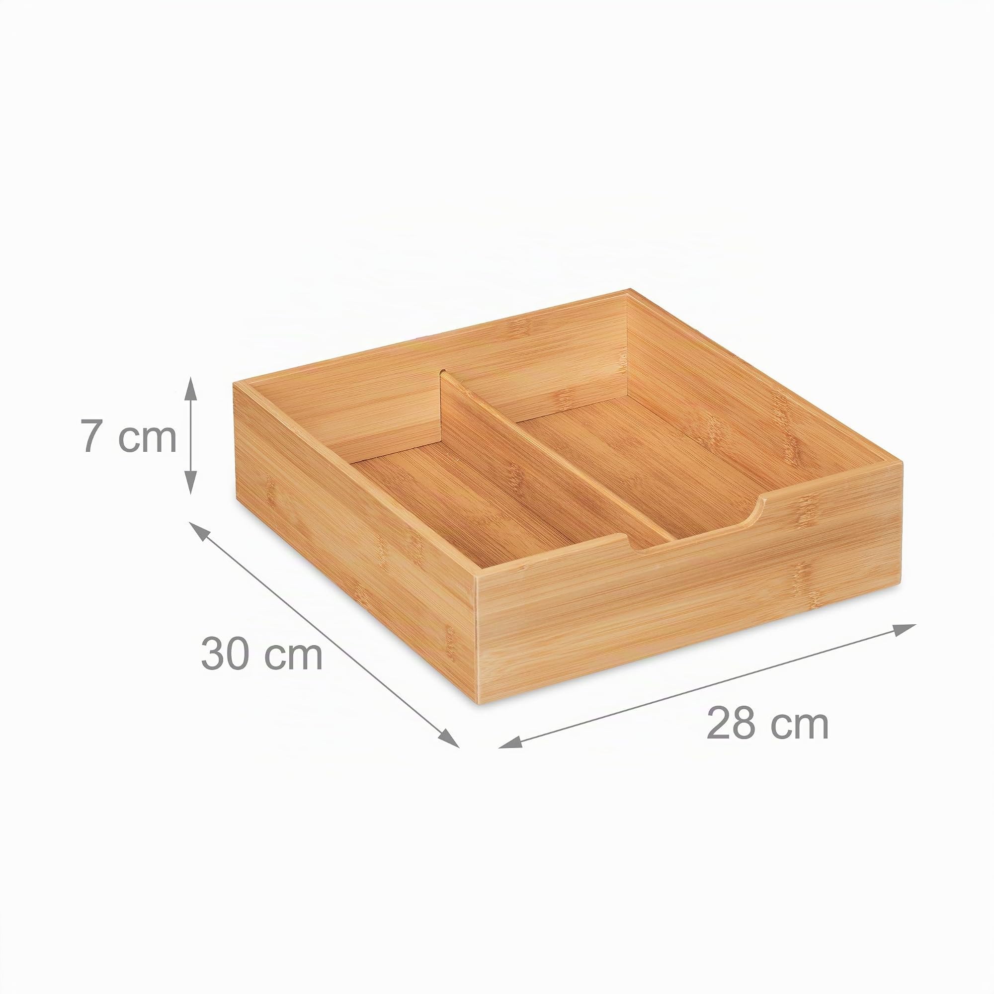 Relaxdays Organiseur en Bambou, 3 tiroirs, matériel Bureau, HxLxP : 33x30x31 cm, Rangement Espace de Travail, Nature