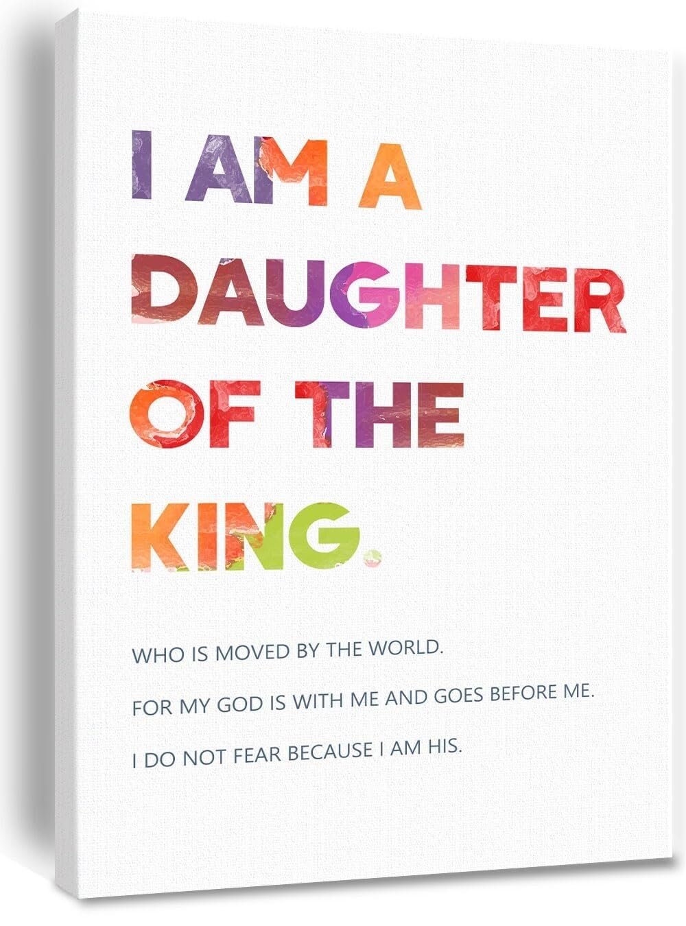 LLBOGRGGN Daughter of the King Quote Christian Wall-Art for Girls Bible Verse Print Nursery Bedroom Inspirational Decor(Unframed,08x12inch(20x30cm))