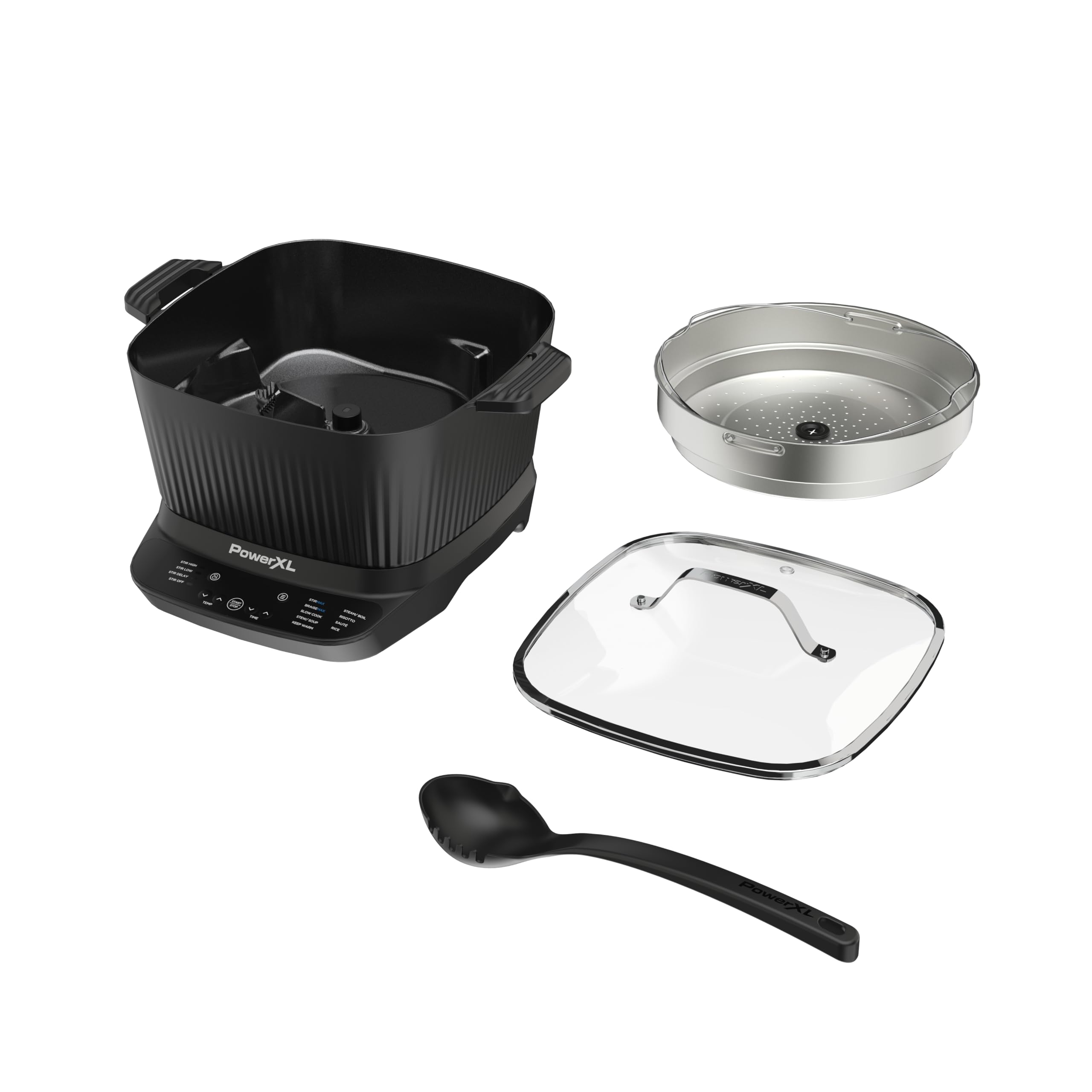PowerXL™ StirMax™ Olla Multifuncional 5,7L con Tecnología StirMax™, 12 Funciones Preestablecidas, 1500W, Revestimiento Antiadherente Blue Diamond, Cocción Rápida, Diseño Compacto y Temporizador.