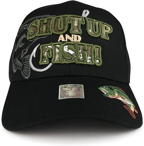 Miniatura 5 de Shut Up and Fish con Bass y Hook Gorra de béisbol estructurada bordada