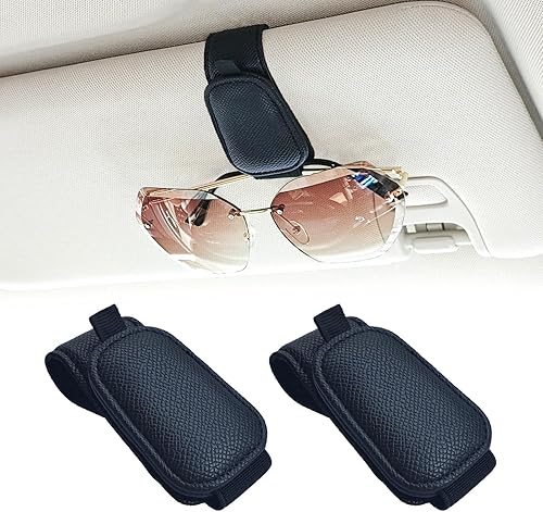 Yuoyar Paquete de 2 soportes magnéticos para lentes de sol para visera de automóvil, clip universal para lentes de sol de diferentes tamaños,
