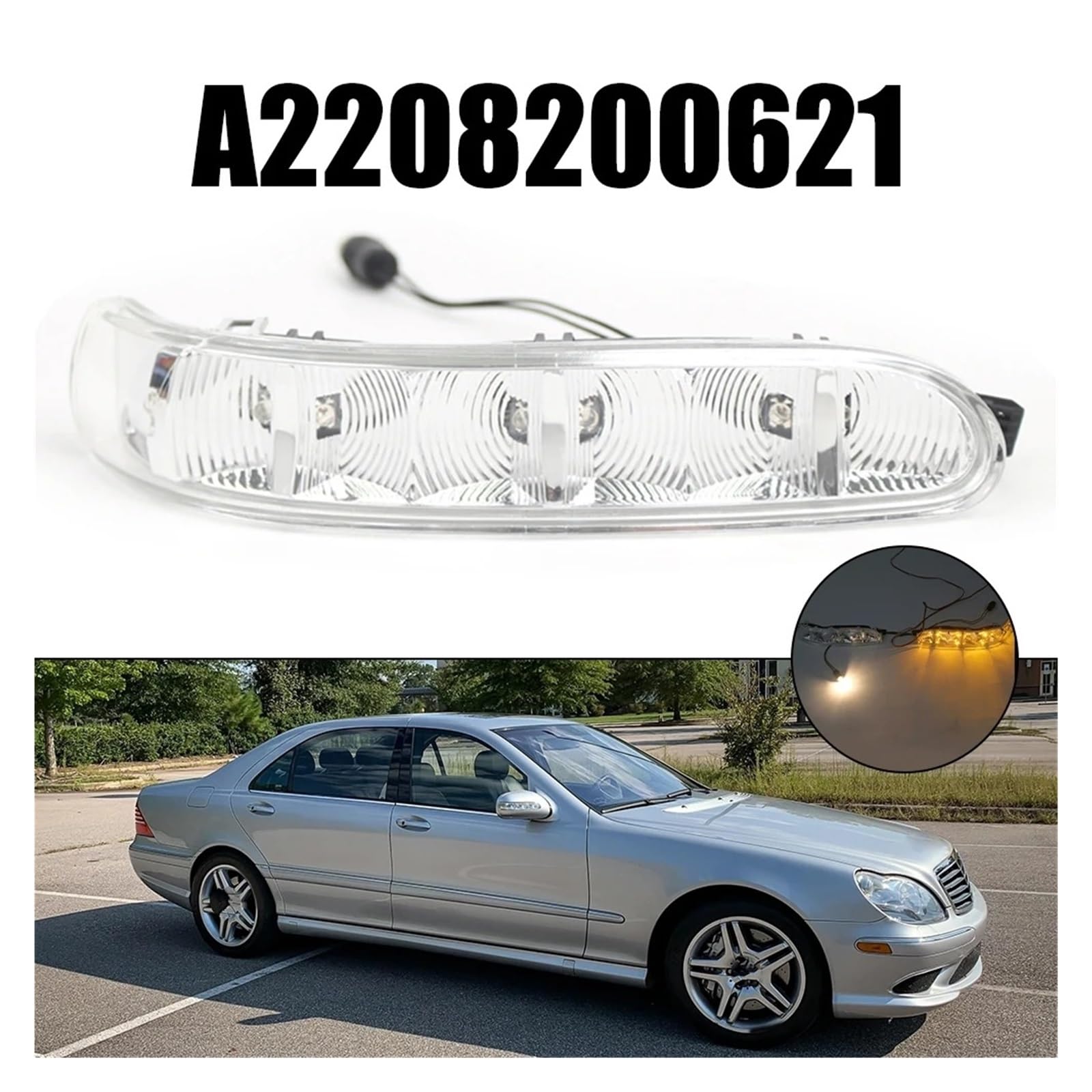 Generico Laterale Lampada Indicatore Direzione Specchietto Retrovisore Per Mercedes W220 S Classe 2003 2006 E W215 CL Con OEM Segnalelaterale(R)