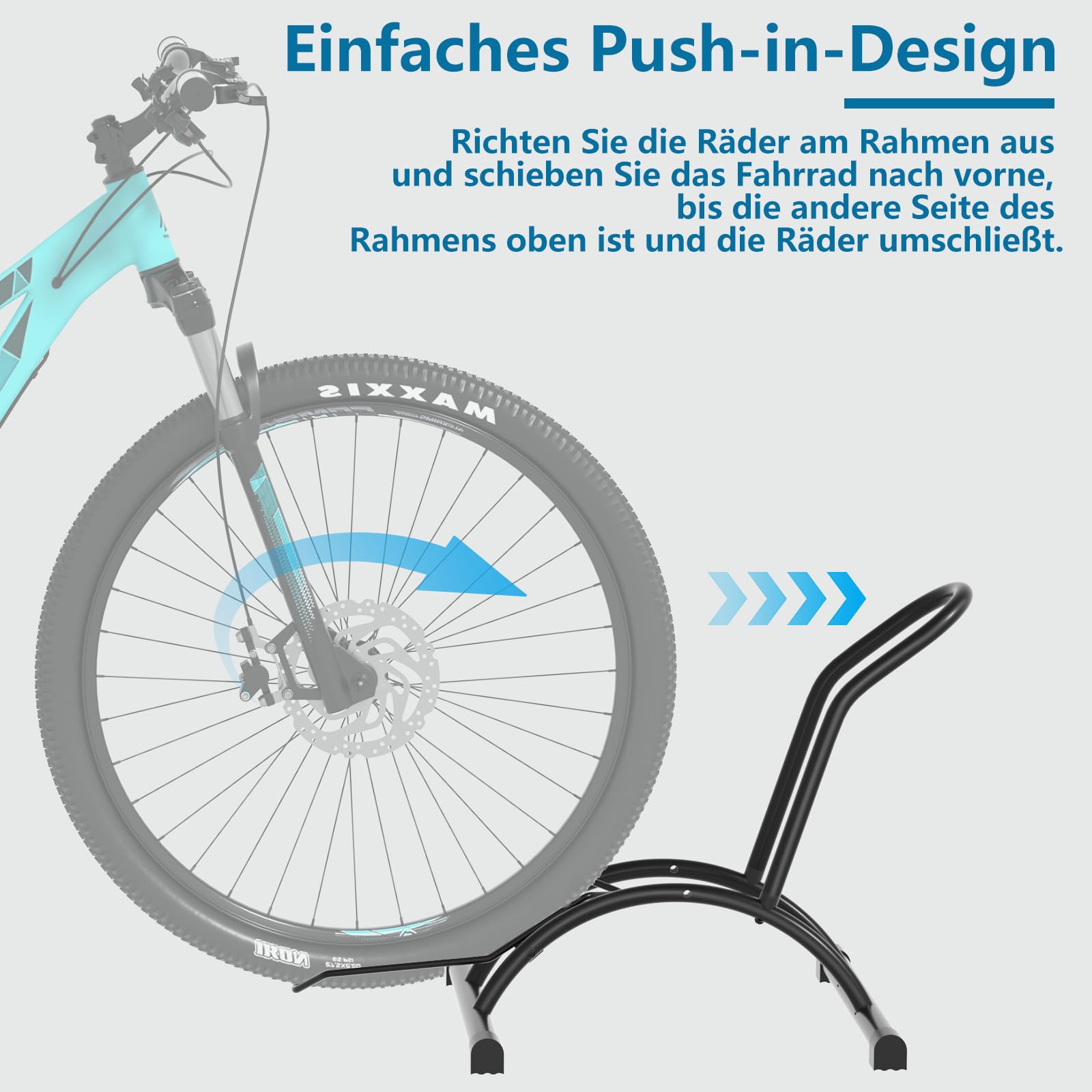 Urban Deco Fahrradständer Boden Freistehender Fahrrad Ständer Professional Fahrradhalter Fahrradhalterung Fahrrad Halter für Mountainbike MTB Rennrad Schwarz